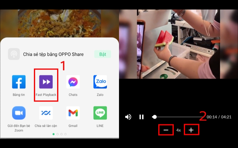 chọn Fast Playback và tùy chỉnh tốc độ