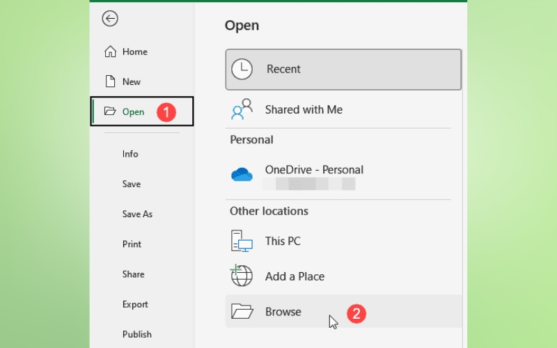 chọn Open rồi nhấn Browse