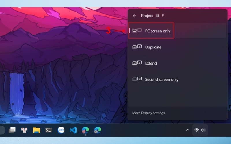 chọn PC screen only