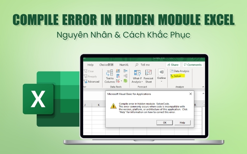 Compile error in hidden module Excel