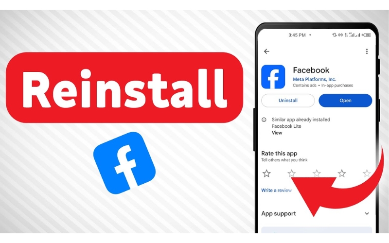 Gỡ và cài đặt lại ứng dụng Facebook