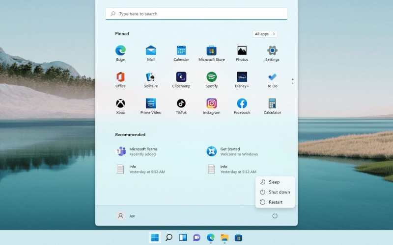 Nhấp vào Restart và chờ máy tính khởi động lại