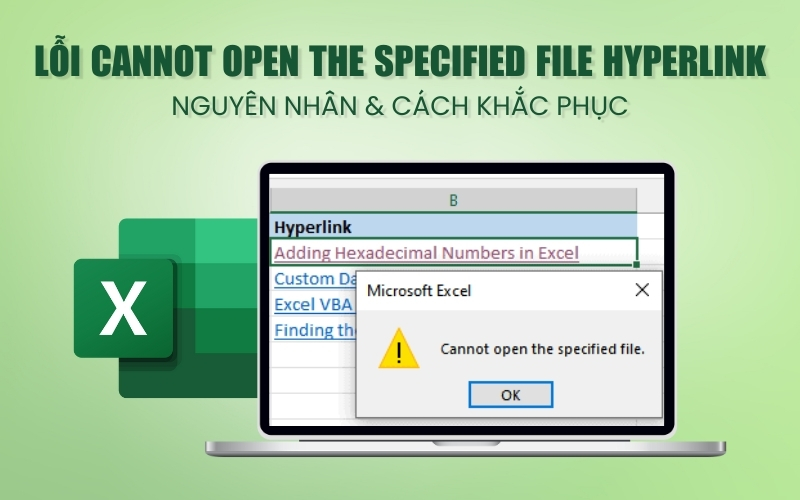 lỗi Cannot open the specified file hyperlink