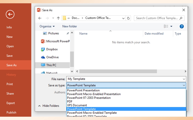Lưu file PowerPoint ở định dạng khác
