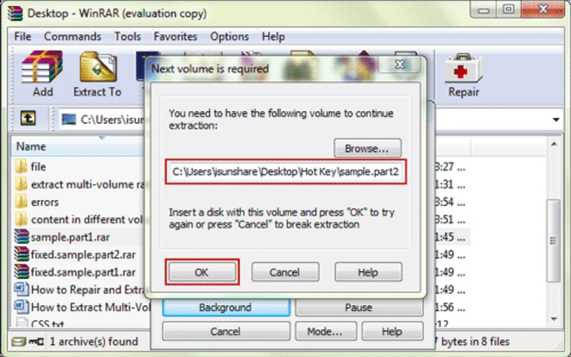 Mẹo hạn chế gặp lỗi Next volume is required khi giải nén