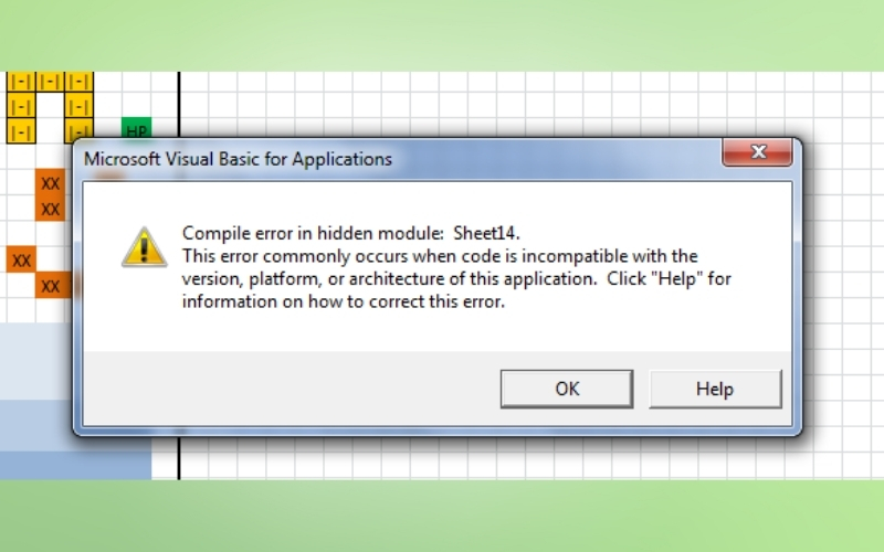Nguyên nhân gây ra lỗi Compile error in hidden module VBA Excel