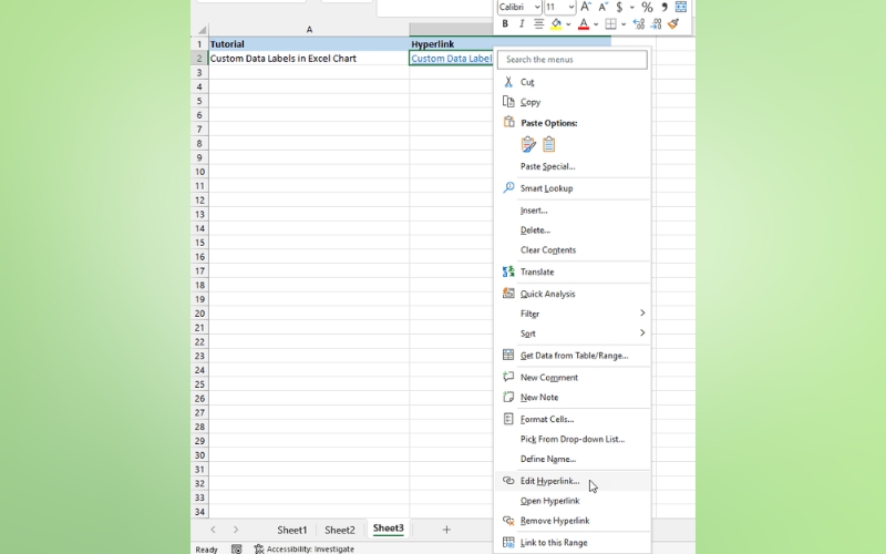 chọn Edit Hyperlink