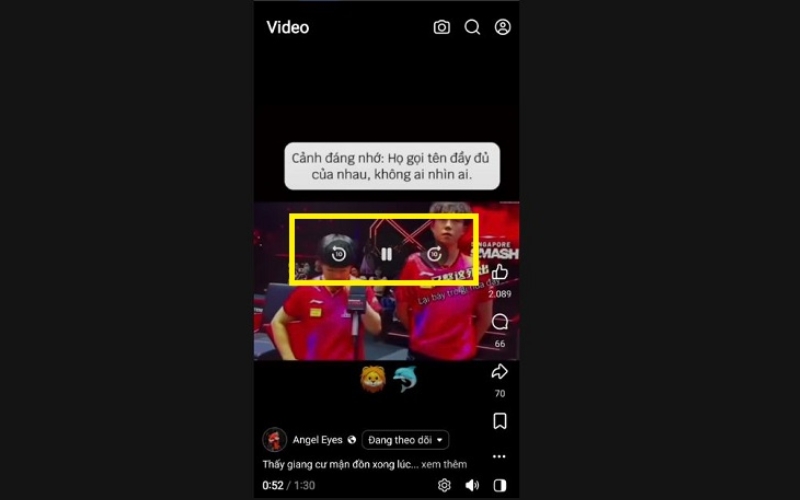 nhấn vào biểu tượng vòng tròn 10s