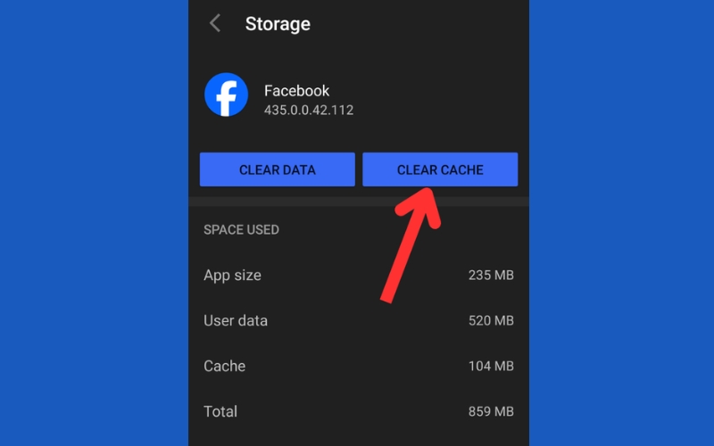 Xóa cache và dữ liệu ứng dụng Facebook