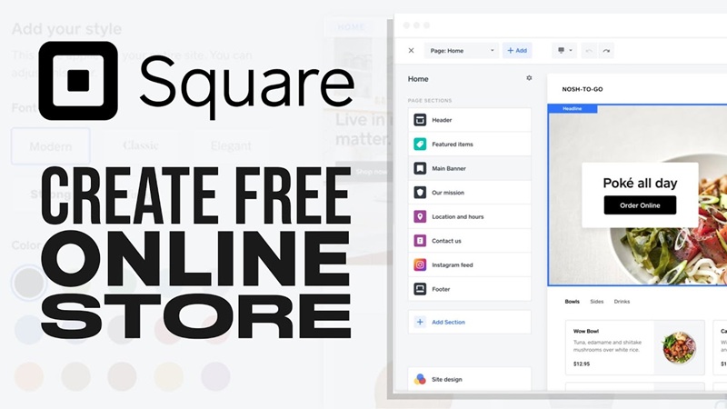 Công cụ tạo trang web free, tối ưu Square Online